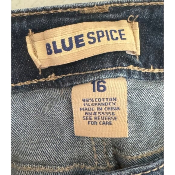 Blue Spice Blue Skinny Jeans Womens Plus Size 16 Distressed - Picture 10 of 10